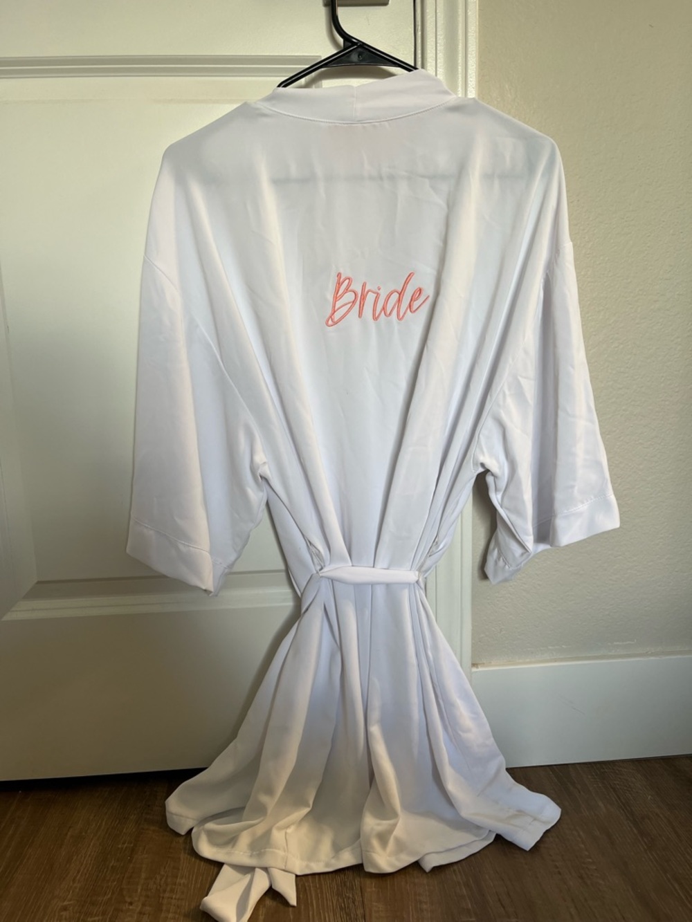 Birdy Grey White Robe with Blush Pink Label